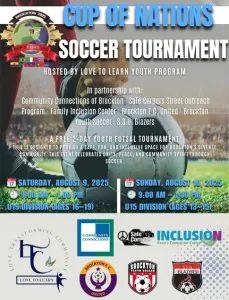 Youth Violence Prevention Coalition’s soccer tournament flyer